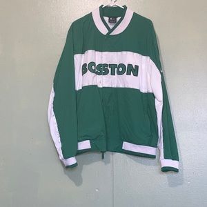 green and white boston nike nba jacket